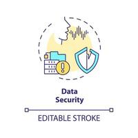 2D editable data security thin line icon concept, isolated vector, multicolor illustration representing voice assistant. vector