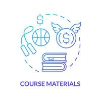 2D course materials thin line gradient icon concept, isolated vector, illustration representing athletic scholarship. vector