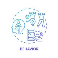 2D behavior thin line gradient icon concept, isolated vector, illustration representing athletic scholarship. vector