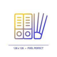 2D pixel perfect gradient file icon, isolated vector, thin line document illustration. vector