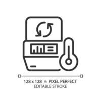 Pcr machine pixel perfect linear icon. Thermal cycler. Polymerase chain reaction. Dna replication. Rapid test. Thin line illustration. Contour symbol. Vector outline drawing. Editable stroke