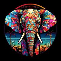 ver de un pintura brillante manchado vaso elefant circulo ilustración diseño foto