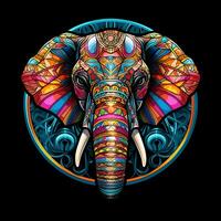ver de un pintura brillante manchado vaso elefant circulo ilustración diseño foto