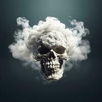 ai generative Skull made of smoke. Halloween, horror photo