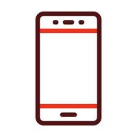 Mobile Phone Vector Thick Line Two Color Icons For Personal And Commercial Use.