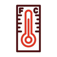 Temperature Vector Thick Line Two Color Icons For Personal And Commercial Use.