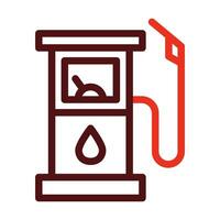 Gas Station Vector Thick Line Two Color Icons For Personal And Commercial Use.