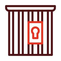 Prison Vector Thick Line Two Color Icons For Personal And Commercial Use.