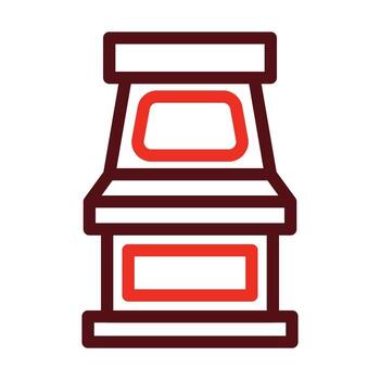 Arcade Machine Vector Thick Line Two Color Icons For Personal And Commercial Use.