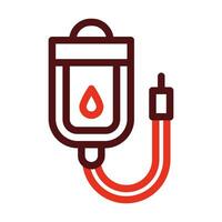 Transfusion Vector Thick Line Two Color Icons For Personal And Commercial Use.