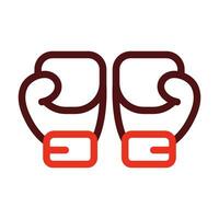 Boxing Gloves Vector Thick Line Two Color Icons For Personal And Commercial Use.