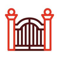 Gate Vector Thick Line Two Color Icons For Personal And Commercial Use.