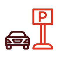 Parking Vector Thick Line Two Color Icons For Personal And Commercial Use.