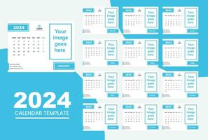 2024 new year clean calendar template vector