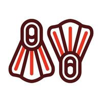 Flippers Vector Thick Line Two Color Icons For Personal And Commercial Use.