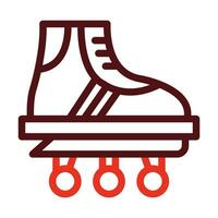 Rollerskate Vector Thick Line Two Color Icons For Personal And Commercial Use.