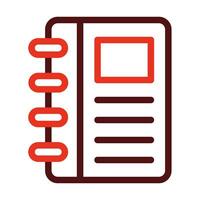Diary Vector Thick Line Two Color Icons For Personal And Commercial Use.
