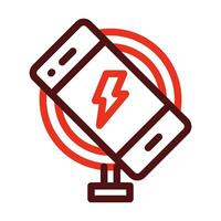 Wireless Charger Vector Thick Line Two Color Icons For Personal And Commercial Use.