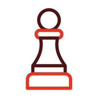 Chess Pawn Vector Thick Line Two Color Icons For Personal And Commercial Use.