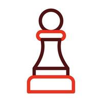 Chess Pawn Vector Thick Line Two Color Icons For Personal And Commercial Use.