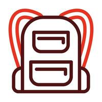 Backpack Vector Thick Line Two Color Icons For Personal And Commercial Use.