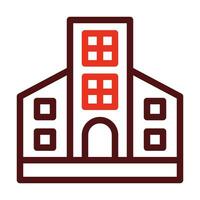 Apartment Vector Thick Line Two Color Icons For Personal And Commercial Use.