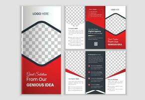 modern and minimalist trifold business brochure template, business Brochure Template in Tri Fold Layout, Corporate Design Leaflet vector