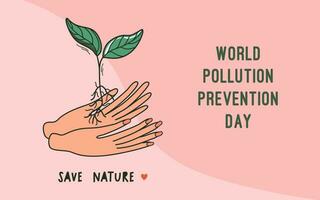 World pollution protection day. Clean environment concept. Vector Illustration.