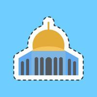 Cutting line sticker mosque. Palestine elements. Good for prints, posters, logo, infographics, etc. vector