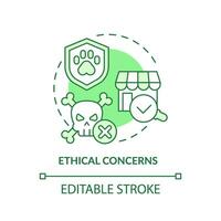 editable ético preocupaciones verde icono concepto, aislado vector, sostenible oficina Delgado línea ilustración. vector