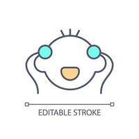 Electroencephalogram RGB color icon. Child healthcare. Brain monitoring. Diagnostic test. Medical procedure. Check up. Isolated vector illustration. Simple filled line drawing. Editable stroke