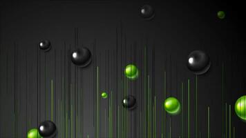 Green and black abstract tech motion design video