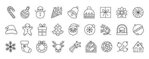 New year icon set many design elements. Vector illustrations.