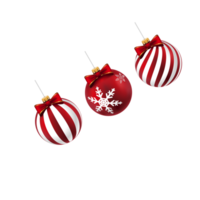 Merry Christmas and New Year Christmas Balls Set Red Christmas card with Christmas balls christmas banners Generative Ai png