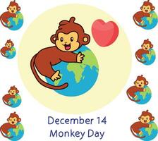 Monkey Day 14 december vector