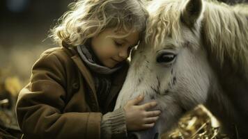 niños emocional curación progresión observado durante equino asistido terapia sesión foto