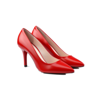 rosso alto tacco donne scarpe isolato impostato di rosso tacchi scarpe generativo ai png