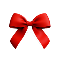 Red ribbon bow with shadow  Element for decoration gifts, greetings, holidays png generative ai