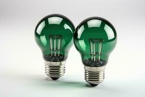 LED ligero bombillas simbolizando energía eficiencia aislado en un blanco antecedentes foto