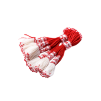 a martisor isolated on light decorative tassels of different colors and shapes png generative ai