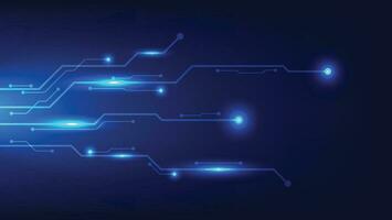 Hi tech digital circuit board. AI pad and electrical lines connected on blue lighting background. futuristic technology design element concept vector