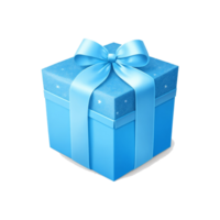 Blue gift box christmas,Generative AI png