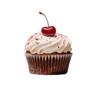 Beautiful And Colorful Cupcake Cupcake With Cherry Generated Ai png