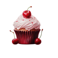 Cupcake 2d cartoon Cute Dessert Cupcake Generated Ai png