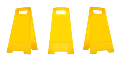 Mock up yellow warning sign png