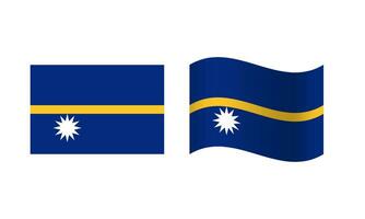 Rectangle and Wave Nauru Flag Illustration vector