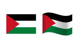 Rectangle and Wave Palestine Flag Illustration vector