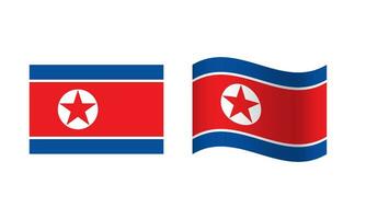 rectángulo y ola norte Corea bandera ilustración vector