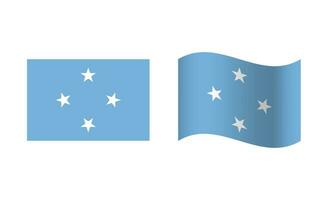 rectángulo y ola micronesia bandera ilustración vector