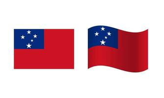 Rectangle and Wave Samoa Flag Illustration vector